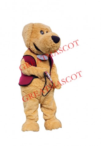 Brown Furry Dog Mascot Costume