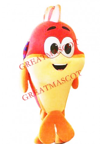 Super Cute Red Fish Mascot Costume