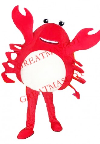 Happy Red Crab Mascot Costume