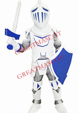 Blue & Grey University Knight Mascot Costume