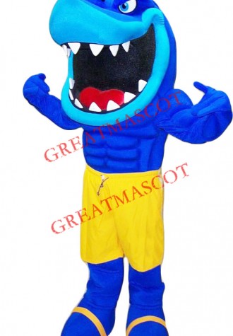 Power Muscular Shark Mascot Costume