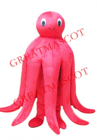 Lovely Red Octopus Mascot Costume
