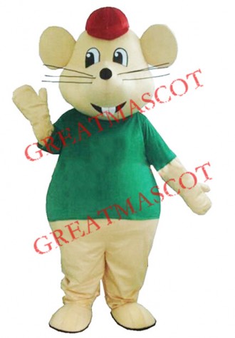 Happy Yellow Mouse Mascot Costume