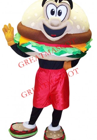 Happy Hamburger Mascot Costume