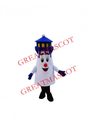 Superb Blue Lighthouse Mascot Costume