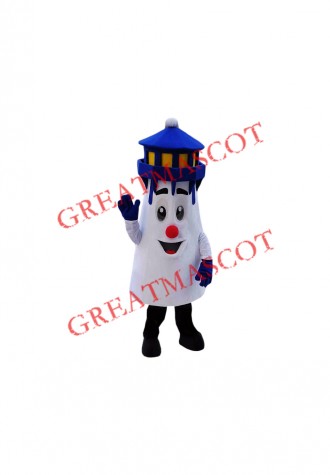Superb Blue Lighthouse Mascot Costume