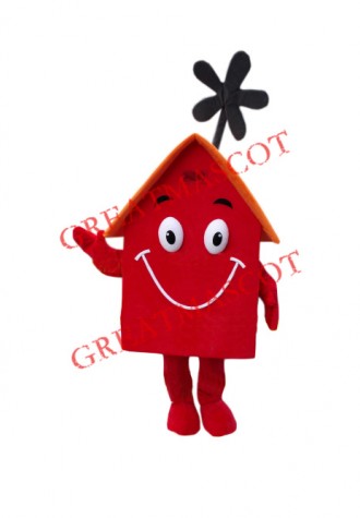 Superb Red House Mascot Costume