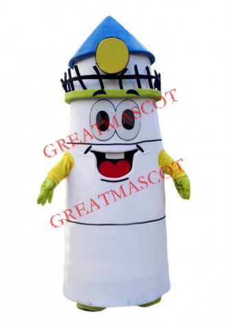 Superb White Lighthouse Mascot Costume