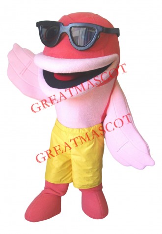 Superb Salmon Mascot Costume