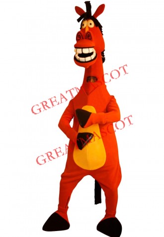 Superb Red Horse Mascot Costume