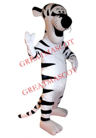 Cartoon White Tiger Mascot Costume