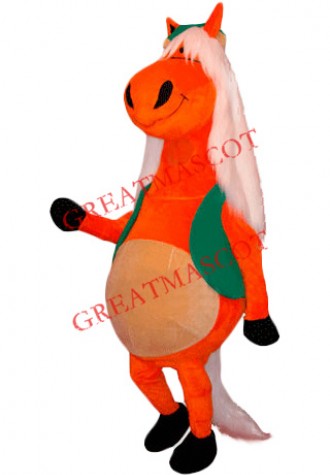 White Temple Hair Horse Mascot Costume