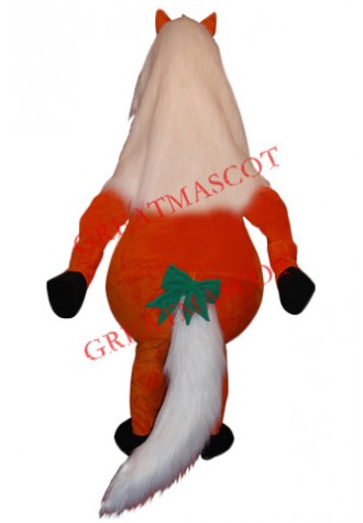 White Temple Hair Horse Mascot Costume