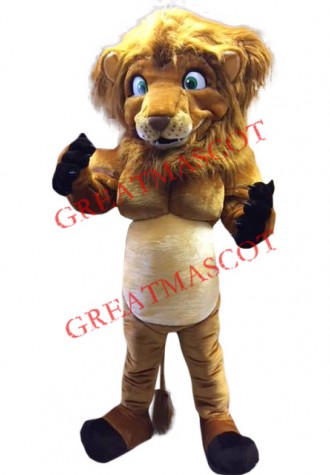 Muscular Lion Mascot Costume