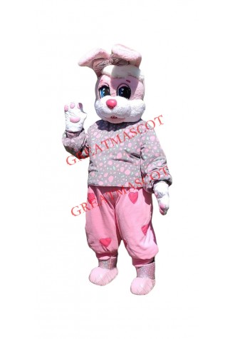 Affordable Cute Pink Rabbit Mascot Costume