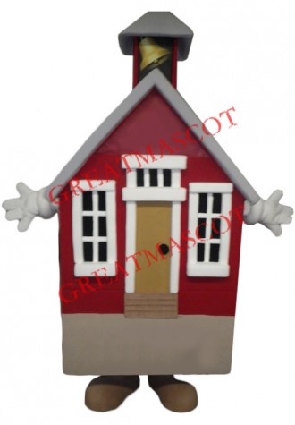 Superb Lightweight Red House Mascot Costume