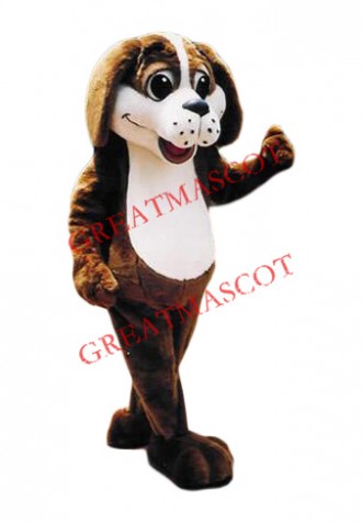 Friendly Brown & White Dog Mascot Costume