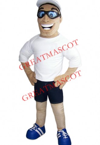 Healthy Running Man Mascot Costume