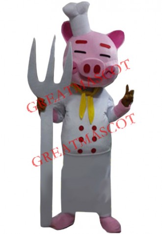 Pig Chef Mascot Costume