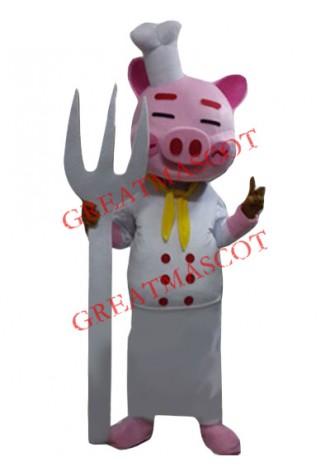 Pig Chef Mascot Costume