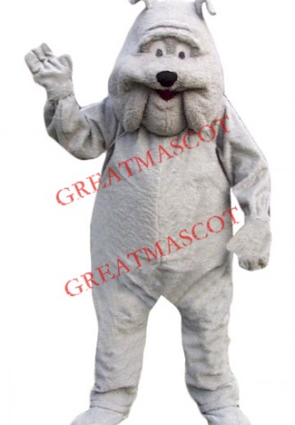 Professional Grey Bulldog Mascot Costume