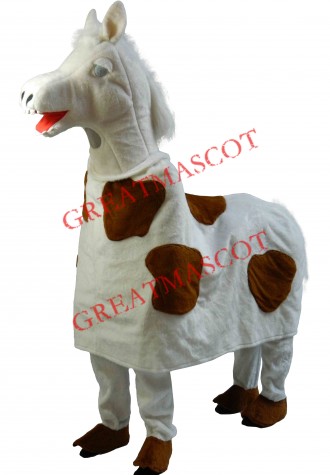 Two-Man White Horse Mascot Costume