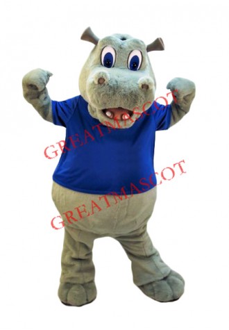 Power Hippo Mascot Costume