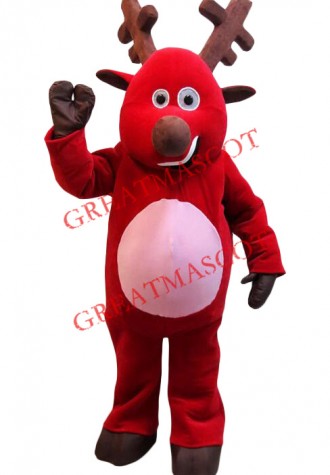 Lovely Red Deer Mascot Costume