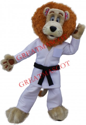 Judo Lion Mascot Costume