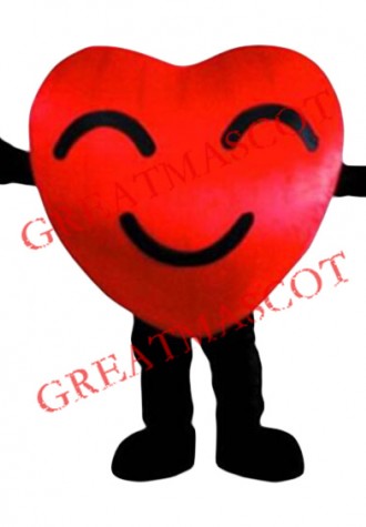 Smile Red Heart In Love Mascot Costume