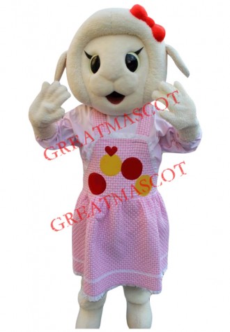 Superb White Sheep Mascot Costume