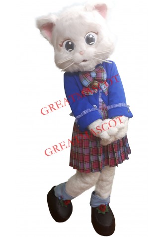 Beautiful White Cat Mascot Costume