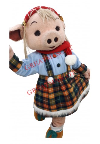 Beautiful Miss Pig Mascot Costume