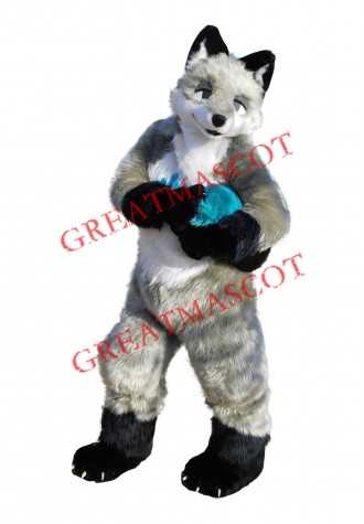 Superb Friendly Grey Wolf Mascot Costume