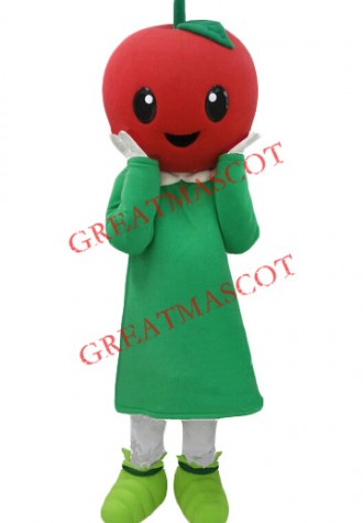 Happy Apple Girl Mascot Costume