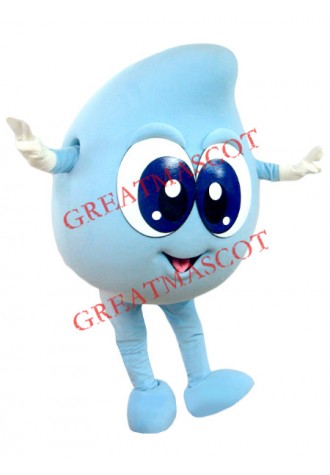Happy Lightweight Blue Water Drop Mascot Costume
