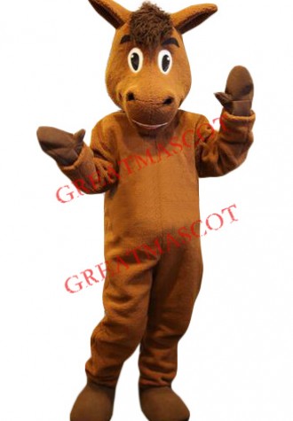Friendly Brown Horse Mascot Costume