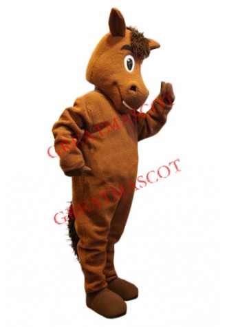 Friendly Brown Horse Mascot Costume