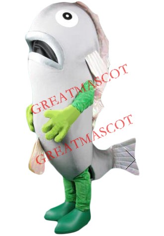 Lovely Silver Fish Mascot Costume