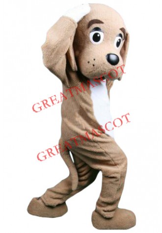 Lovable Brown & White Dog Mascot Costume