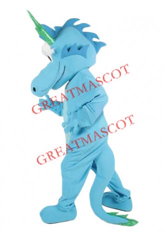 Superb Blue Dragon Mascot Costume