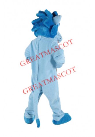 Lovable Blue Lion Mascot Costume