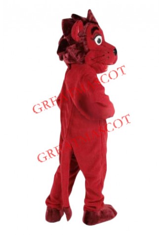 Lovable Red Lion Mascot Costume