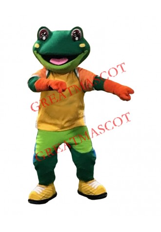 Friendly College Frog Mascot Costume