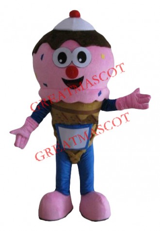 Pink Ice Cream Boy Mascot Costume