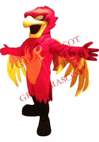 Superb Red Phoenix Mascot Costume