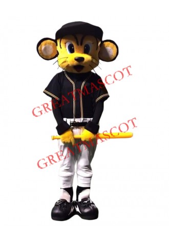 Baseball Tiger Mascot Costume with Black Suit