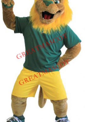 Yellow Maned Lion Mascot Costume