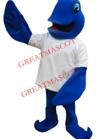 Superb Blue Fish Mascot Costume
