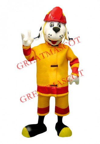 Friendly Lightweight Fire Dog Mascot Costume